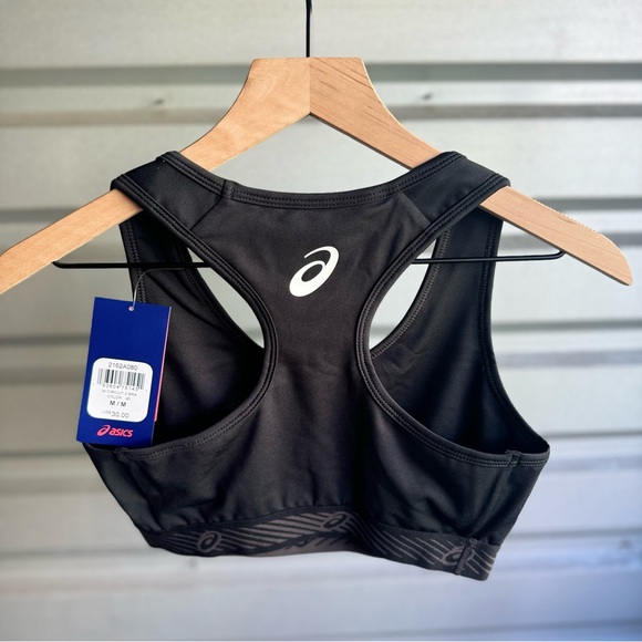 NWT ASICS WOMEN’S CIRCUIT 2 SPORTS BRA BLACK SZ MEDIUM M - Picture 4 of 6